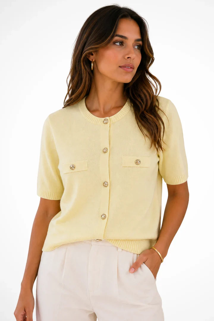 Casilda | Women Short Sleeve Cardigan Sweater