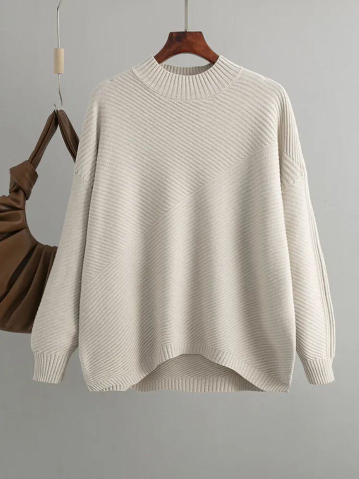 Payson | Women's Funnel Neck Ribbed Drop Shoulder Oversized Sweater