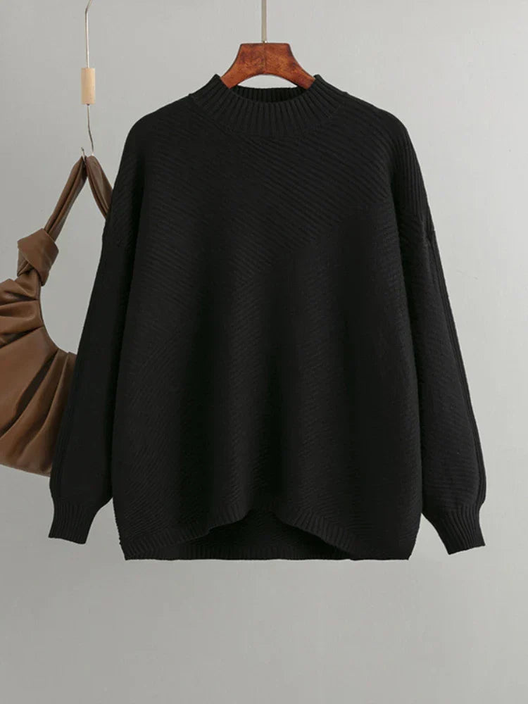 Payson | Women's Funnel Neck Ribbed Drop Shoulder Oversized Sweater