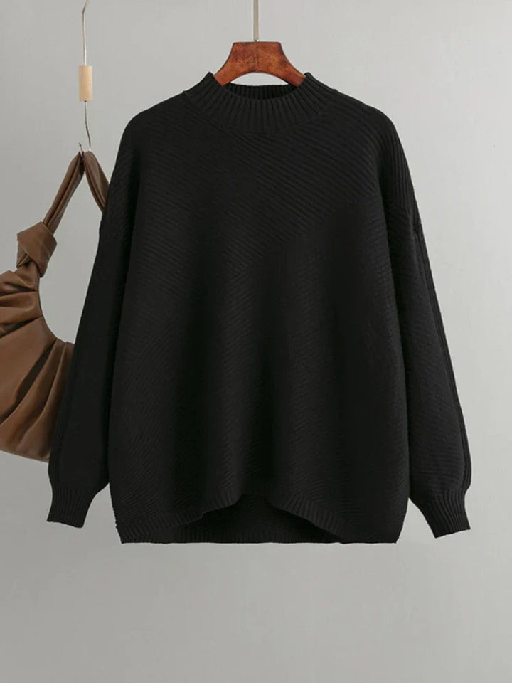 Payson | Women's Funnel Neck Ribbed Drop Shoulder Oversized Sweater