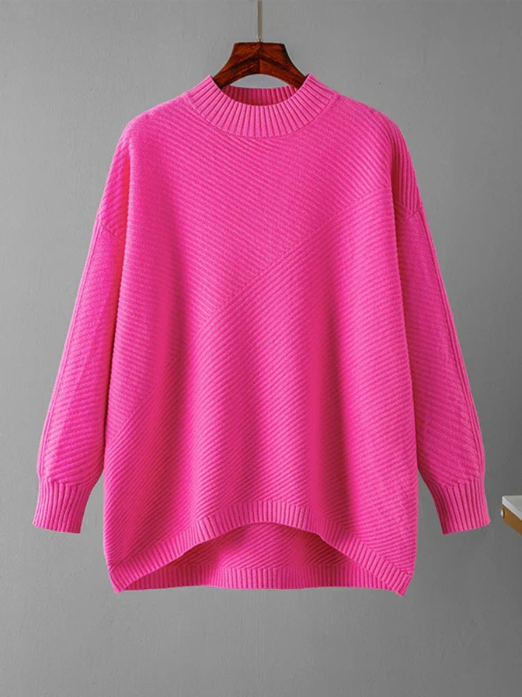 Payson | Women's Funnel Neck Ribbed Drop Shoulder Oversized Sweater