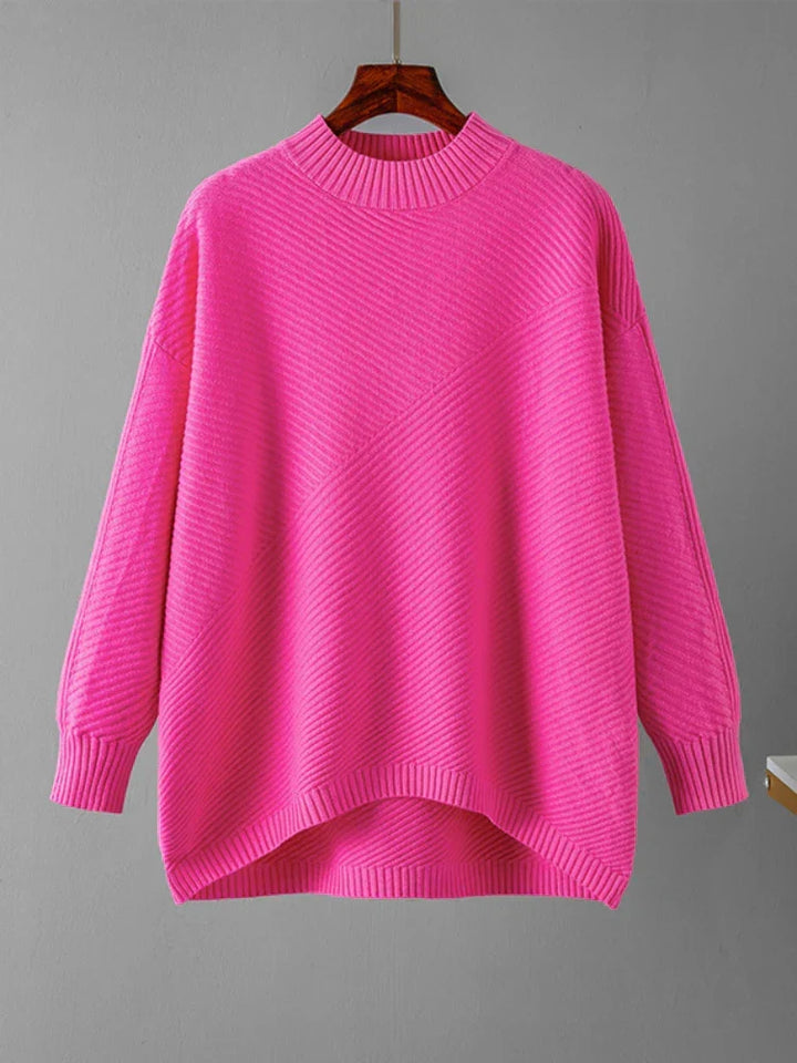 Payson | Women's Funnel Neck Ribbed Drop Shoulder Oversized Sweater