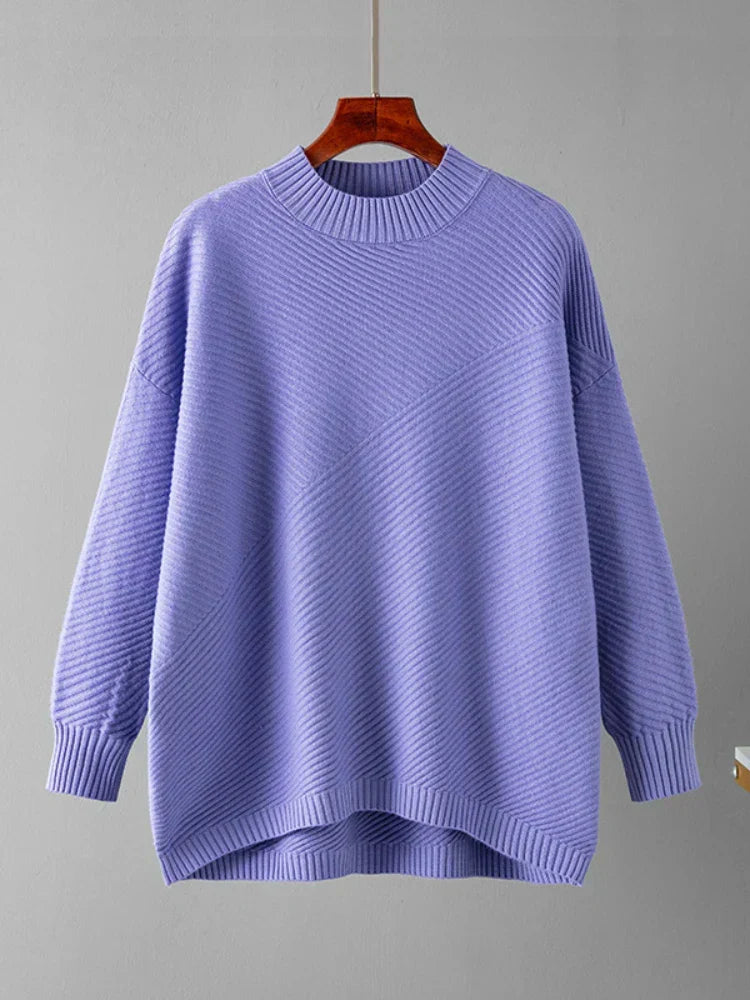 Payson | Women's Funnel Neck Ribbed Drop Shoulder Oversized Sweater