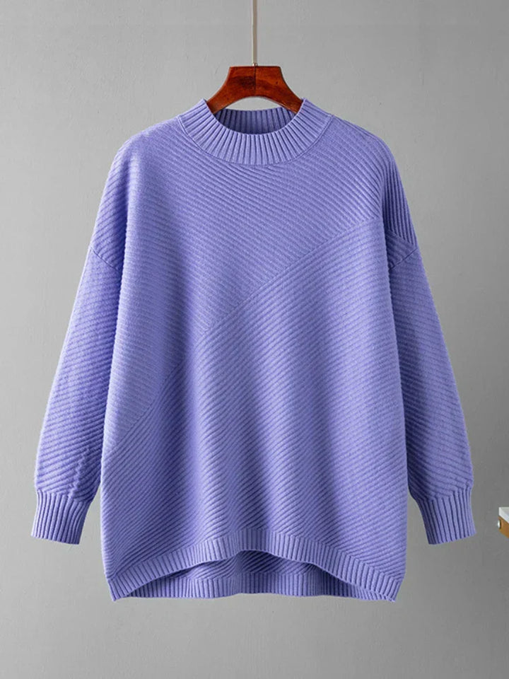 Payson | Women's Funnel Neck Ribbed Drop Shoulder Oversized Sweater