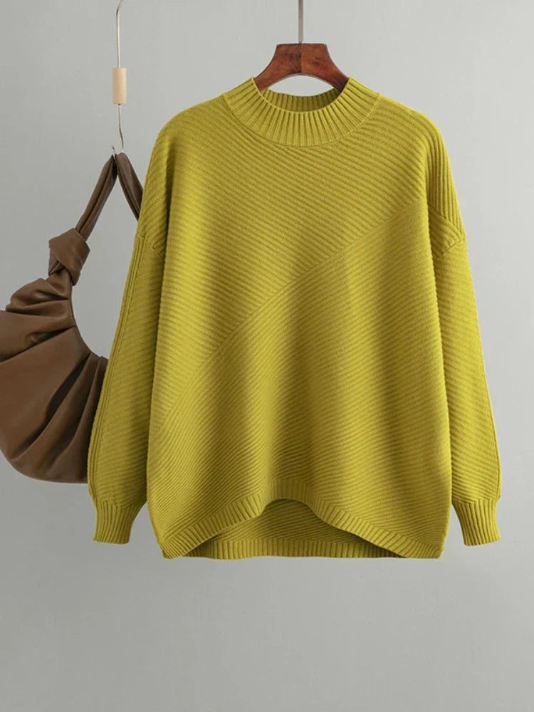 Payson | Women's Funnel Neck Ribbed Drop Shoulder Oversized Sweater