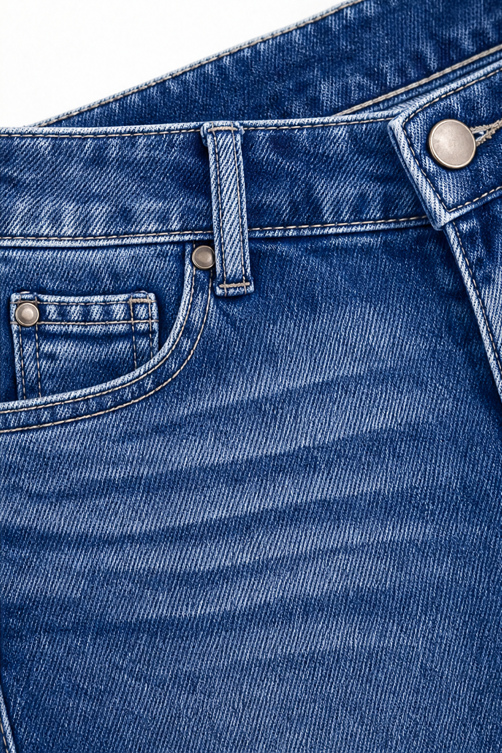 Aelfgifu | Women Snap Flare High Waisted Blue Jeans