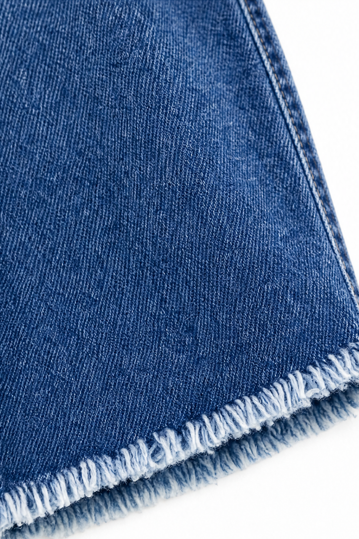 Aelfgifu | Women Snap Flare High Waisted Blue Jeans