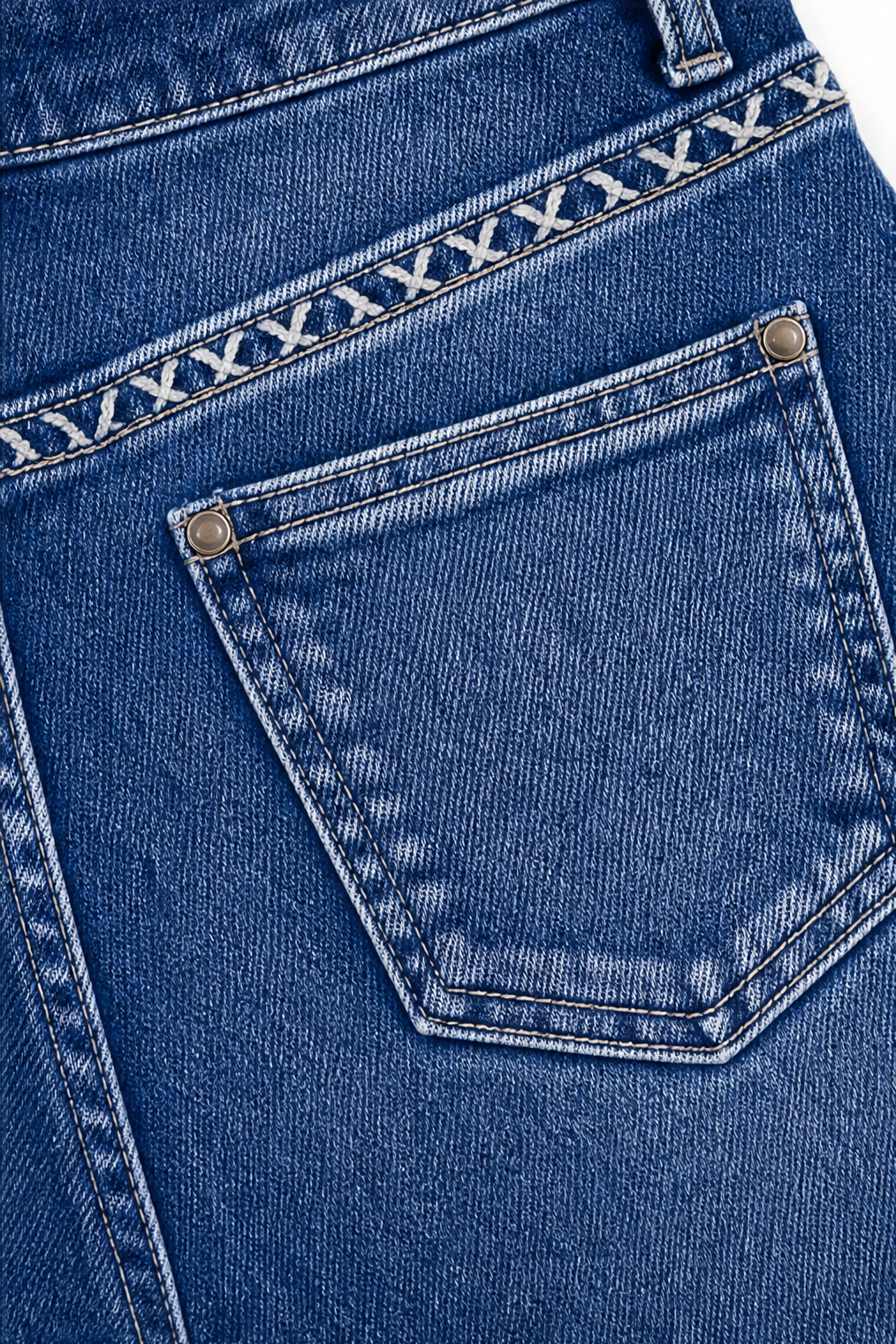 Aelfgifu | Women Snap Flare High Waisted Blue Jeans