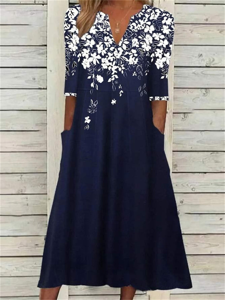 Jade | Women's V Neck Loose Floral Dress