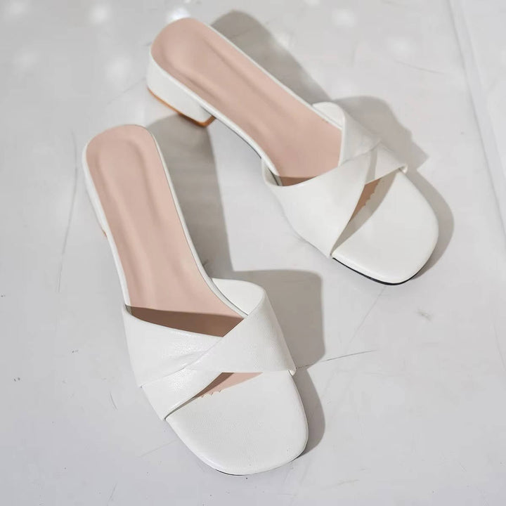 Maris | Women's Cross Strap Block Heel Slide Sandals