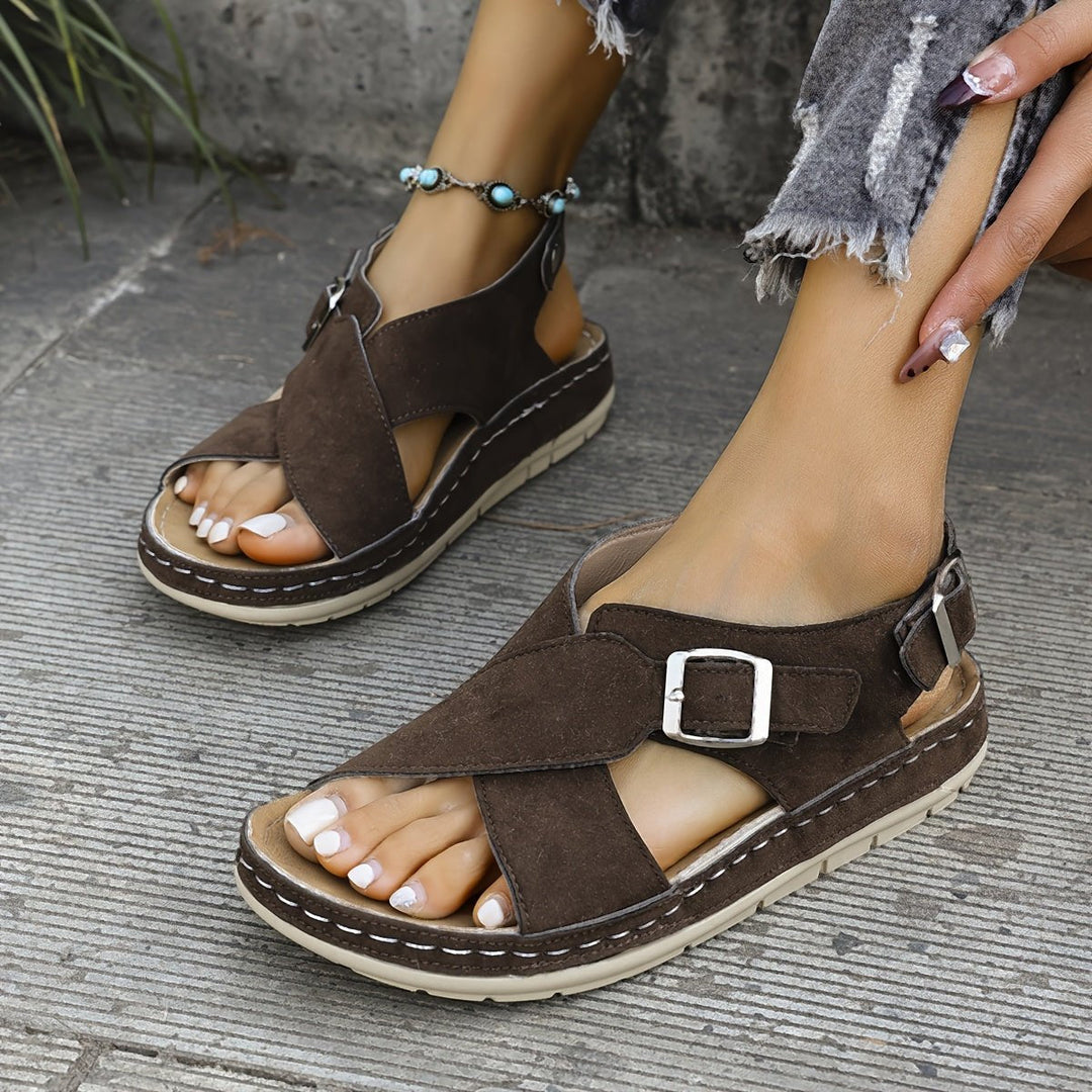 Josette | Women's Cross Strap Cushioned Platform Sandals