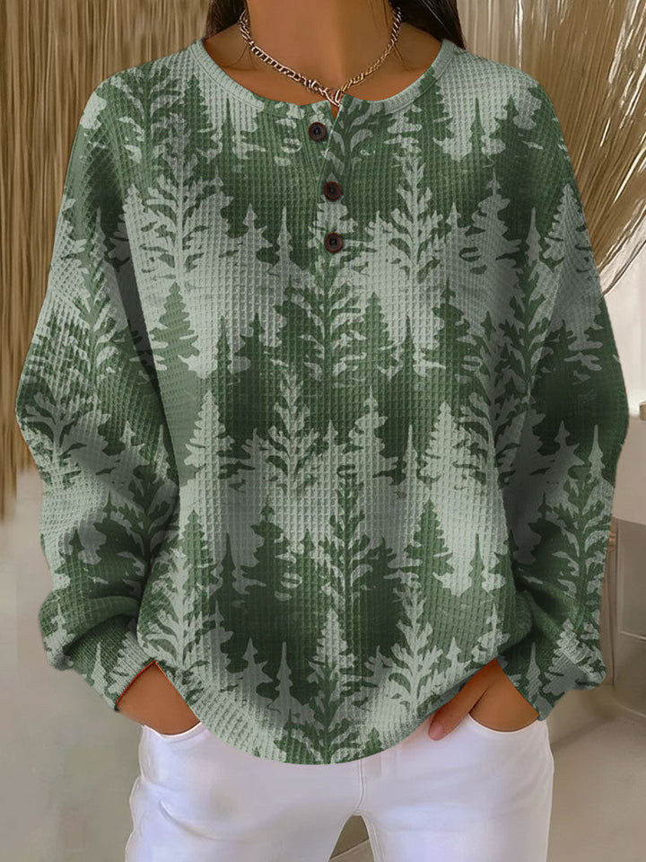 Aelfwyn | Women Wood Print Ugly Christmas Sweater