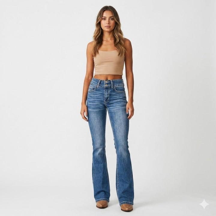 Aldgyth | Women High Rise Flare Jeans