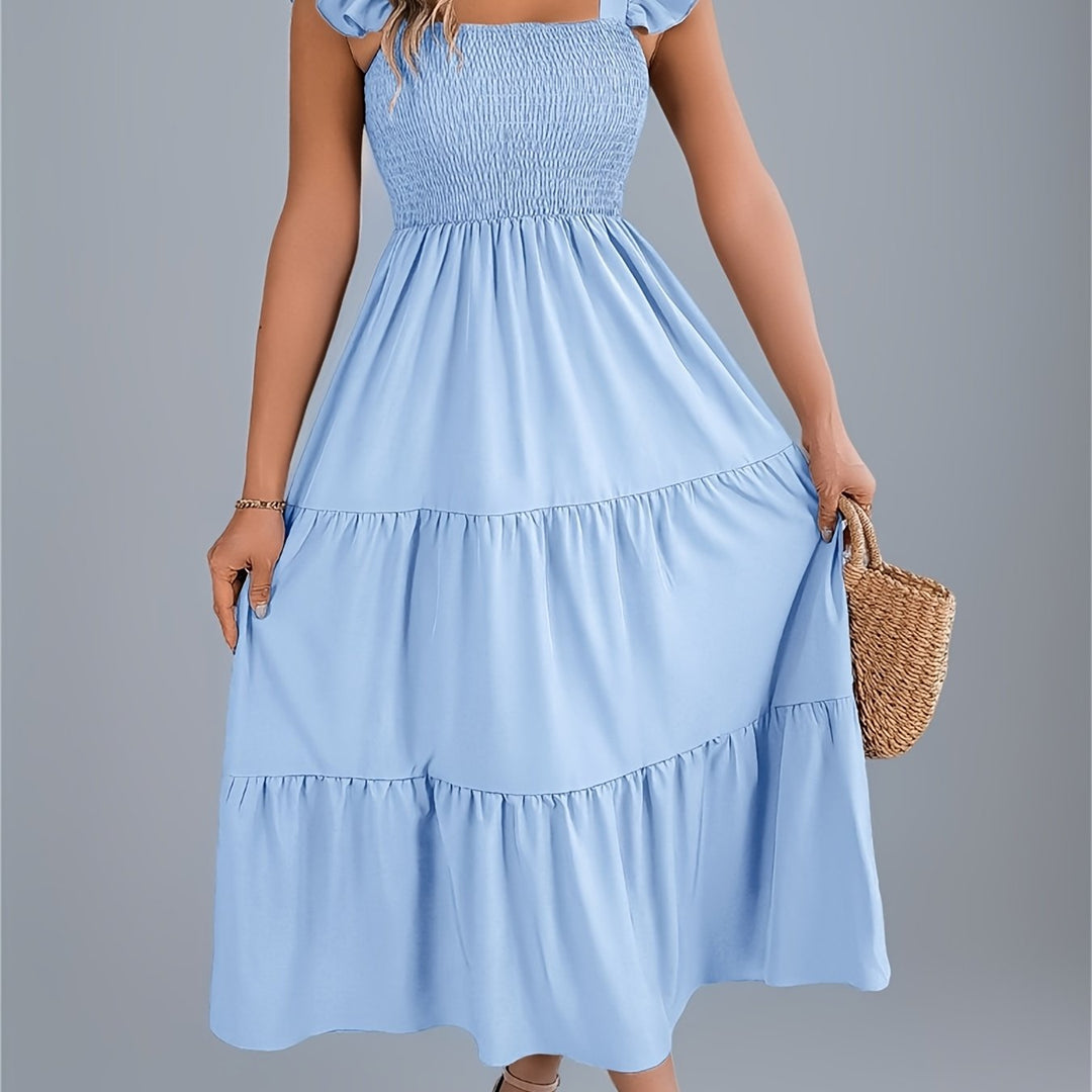 Iris | Women's Wedding Guest Tiered Midi Dress