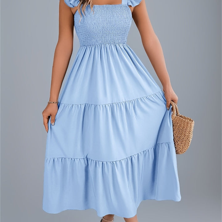 Iris | Women's Wedding Guest Tiered Midi Dress