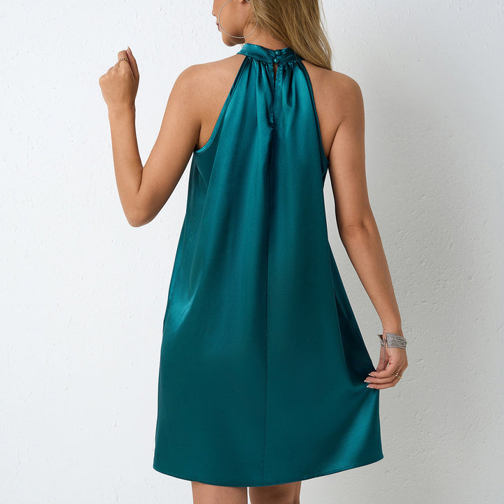 Wynne | Women Satin Halter Neck Cocktail Dress
