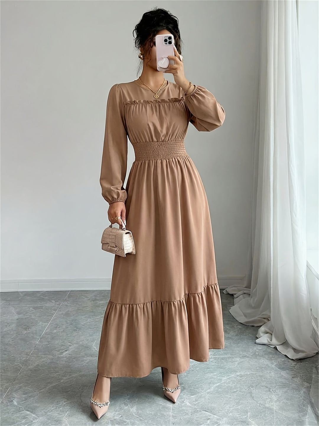 Esme | Women's Wedding Guest Smocked Maxi Dress