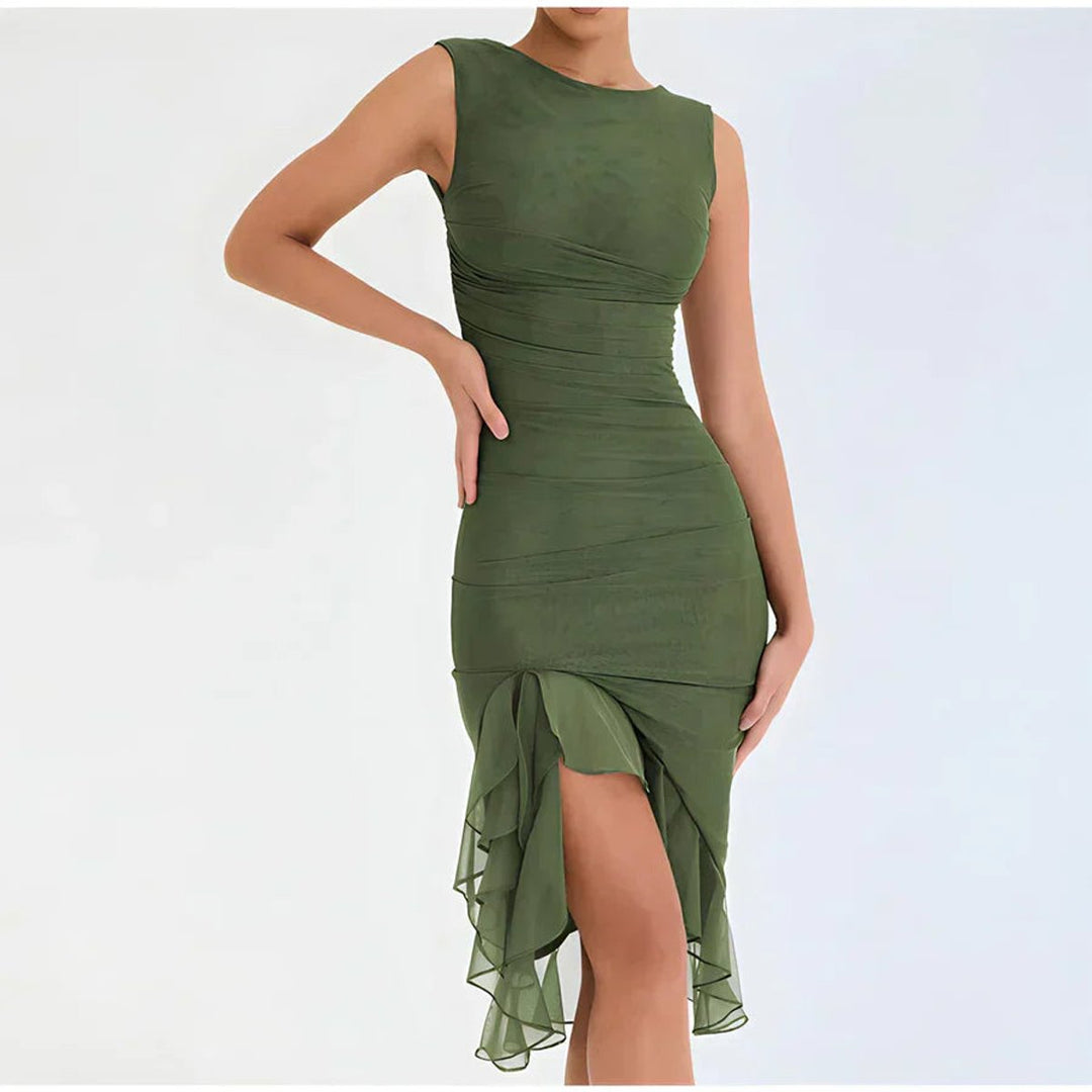 Portia | Women Mesh Ruched Cocktail Dress