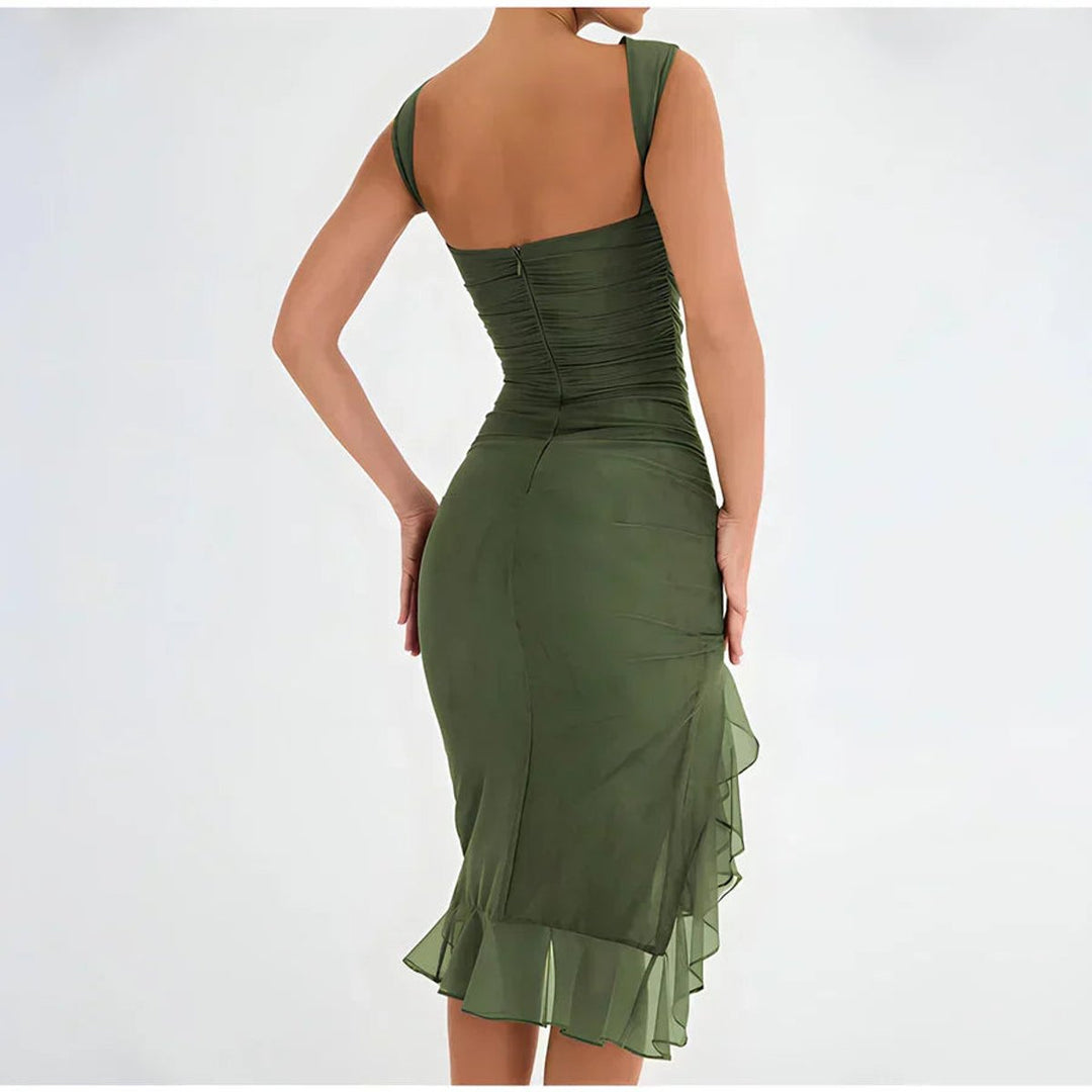 Portia | Women Mesh Ruched Cocktail Dress