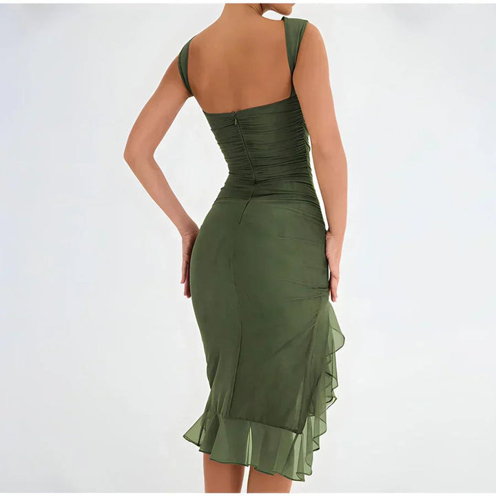 Portia | Women Mesh Ruched Cocktail Dress