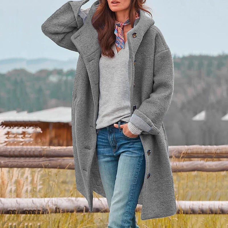 Aethelthryth | Women Hooded Boucle Coat