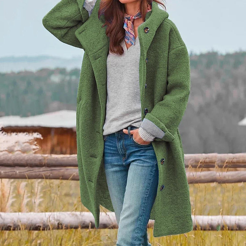 Aethelthryth | Women Hooded Boucle Coat