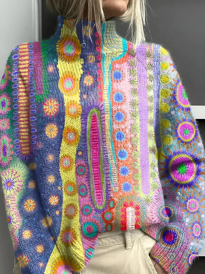 Adela | Women Abstract Print Knit Sweater