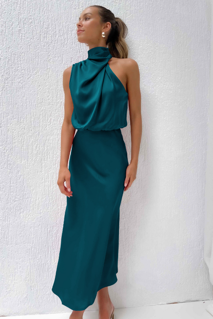 Philomena | Women Asymmetrical Neck Cocktail Dress
