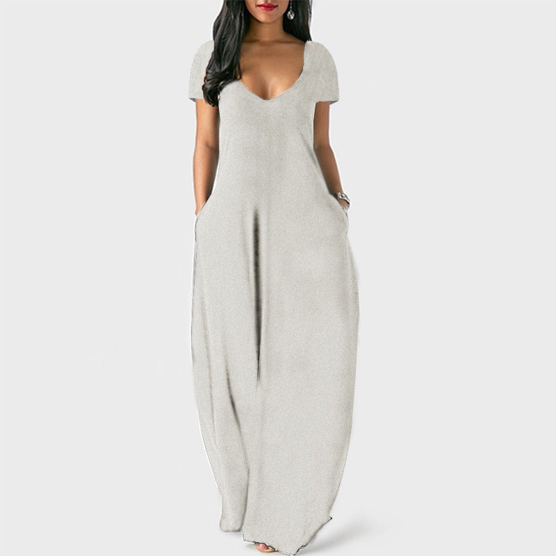 Hilda | Women V Neck Pocket Maxi Dress