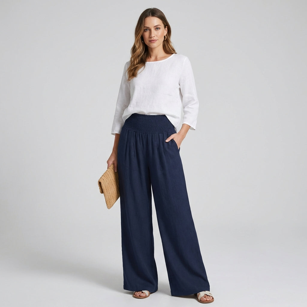 Winfrith | Women Elastic Waist Palazzo Pants
