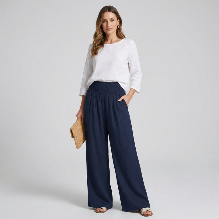 Winfrith | Women Elastic Waist Palazzo Pants