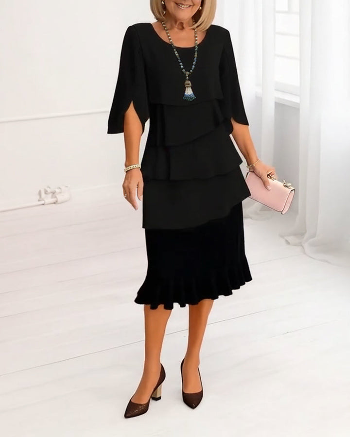Estelle | Women's Tiered Flutter Cocktail Dress