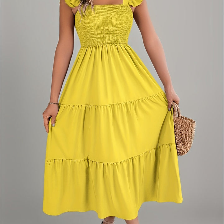 Iris | Women's Wedding Guest Tiered Midi Dress