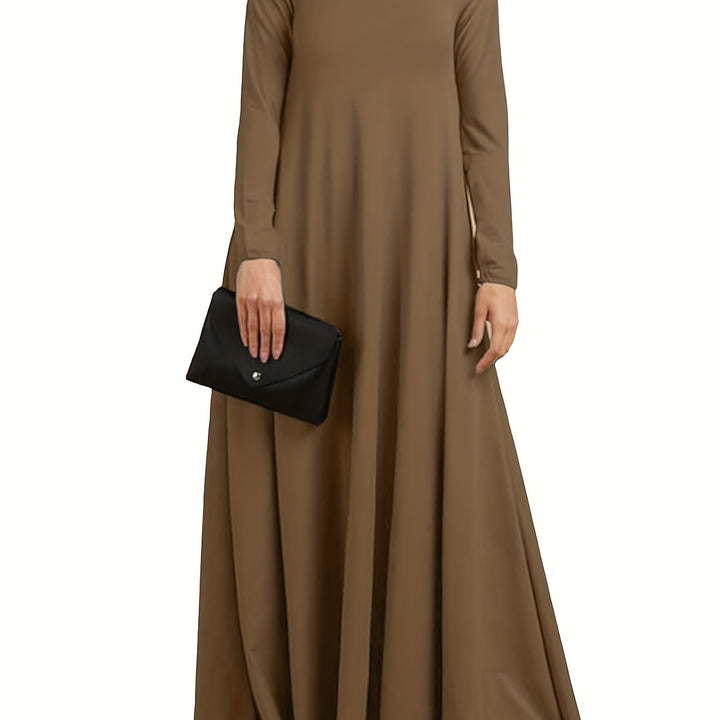 Nancy | Women's Knit High Neck Long Sleeve Casual Maxi Dress