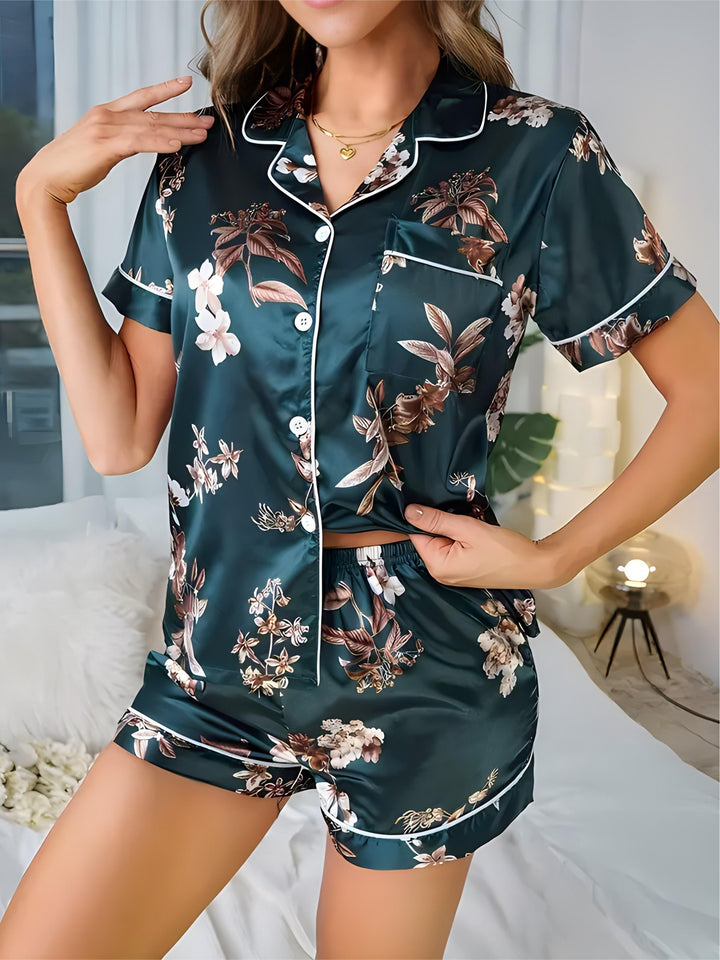 Tatum | Women's Floral Satin Pajama Set