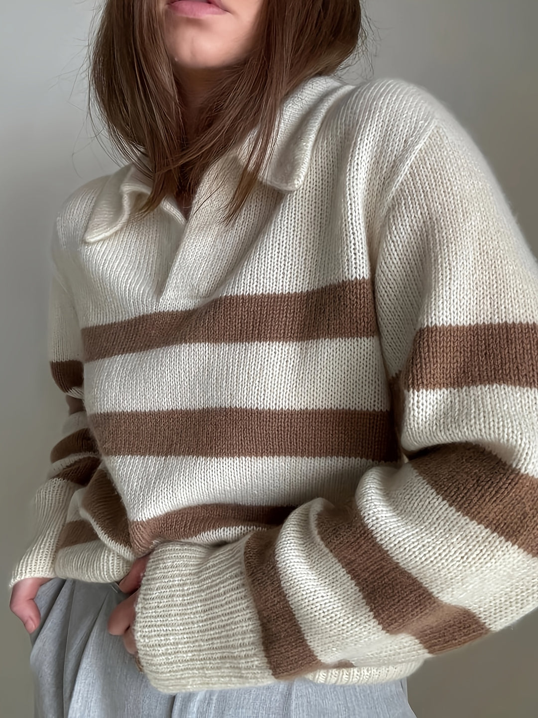 Edeline | Women Striped V Neck Sweater