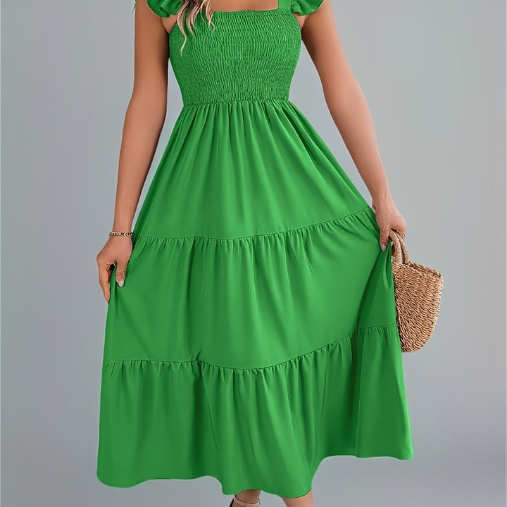 Iris | Women's Wedding Guest Tiered Midi Dress