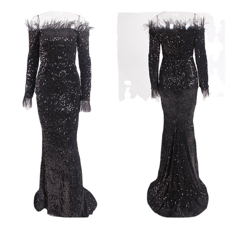 Ambrosine | Women Off Shoulder Sequin Dress