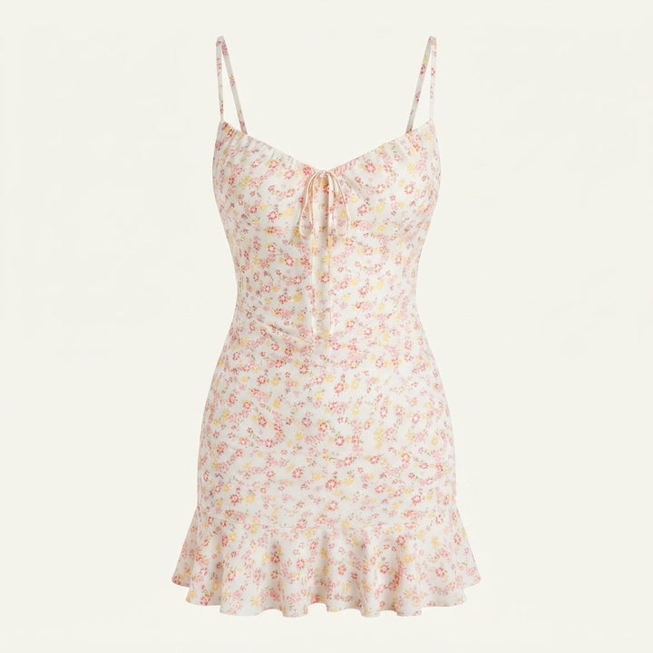 Angharad | Women Floral Ruffle Hem Mini Dress