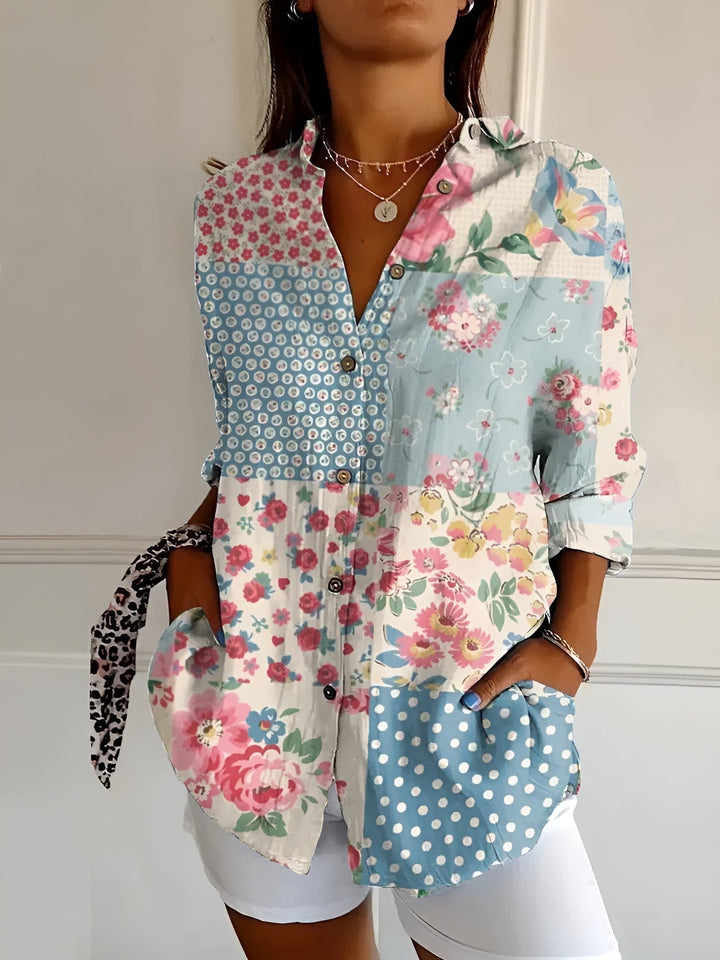 Rhian | Women Floral Print Button Down Shirt