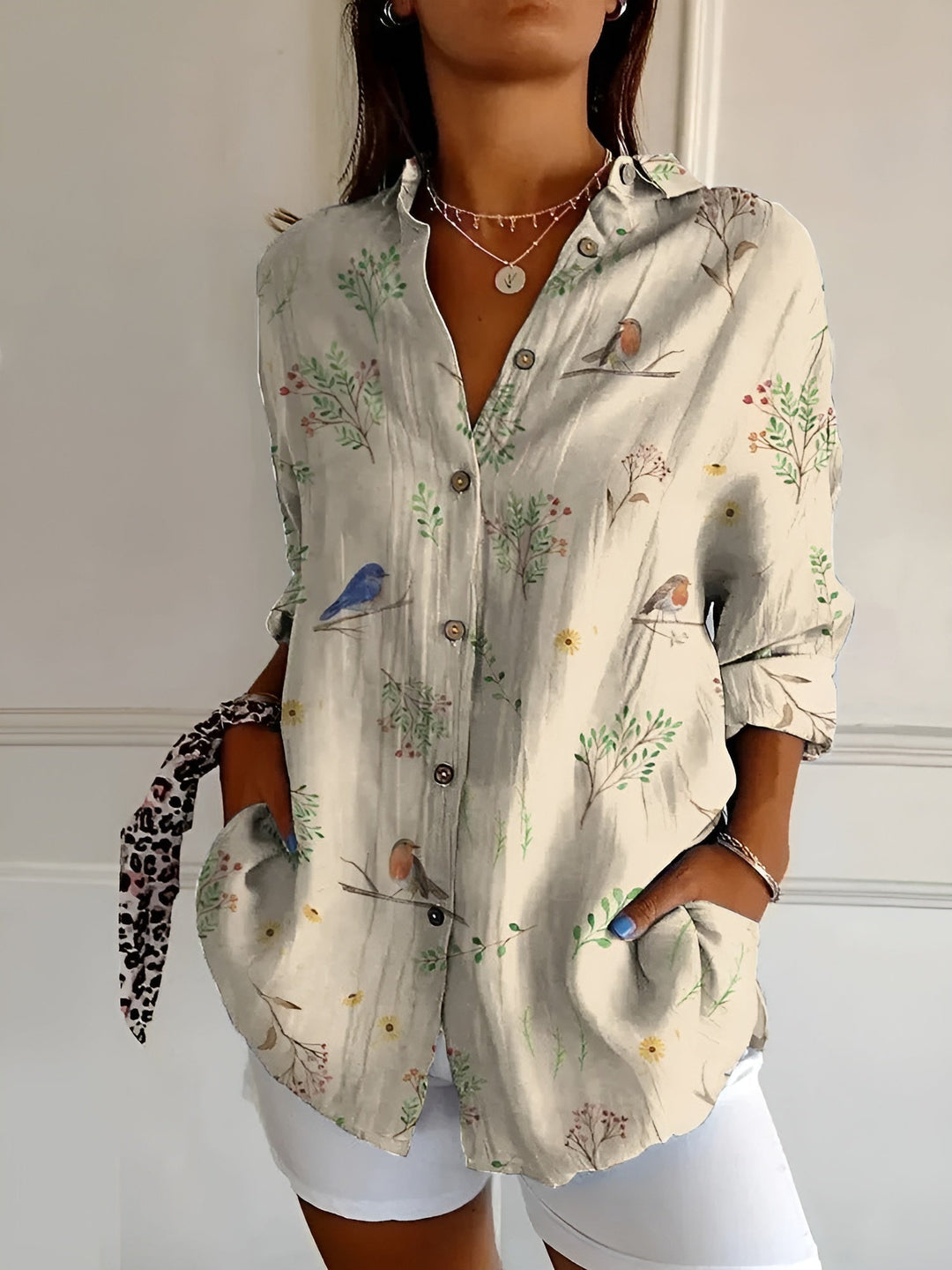 Rhian | Women Floral Print Button Down Shirt