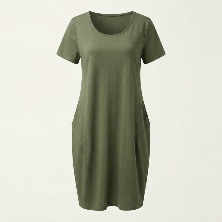 Sioned | Women Scoop Neck Pocket Tunic Dress