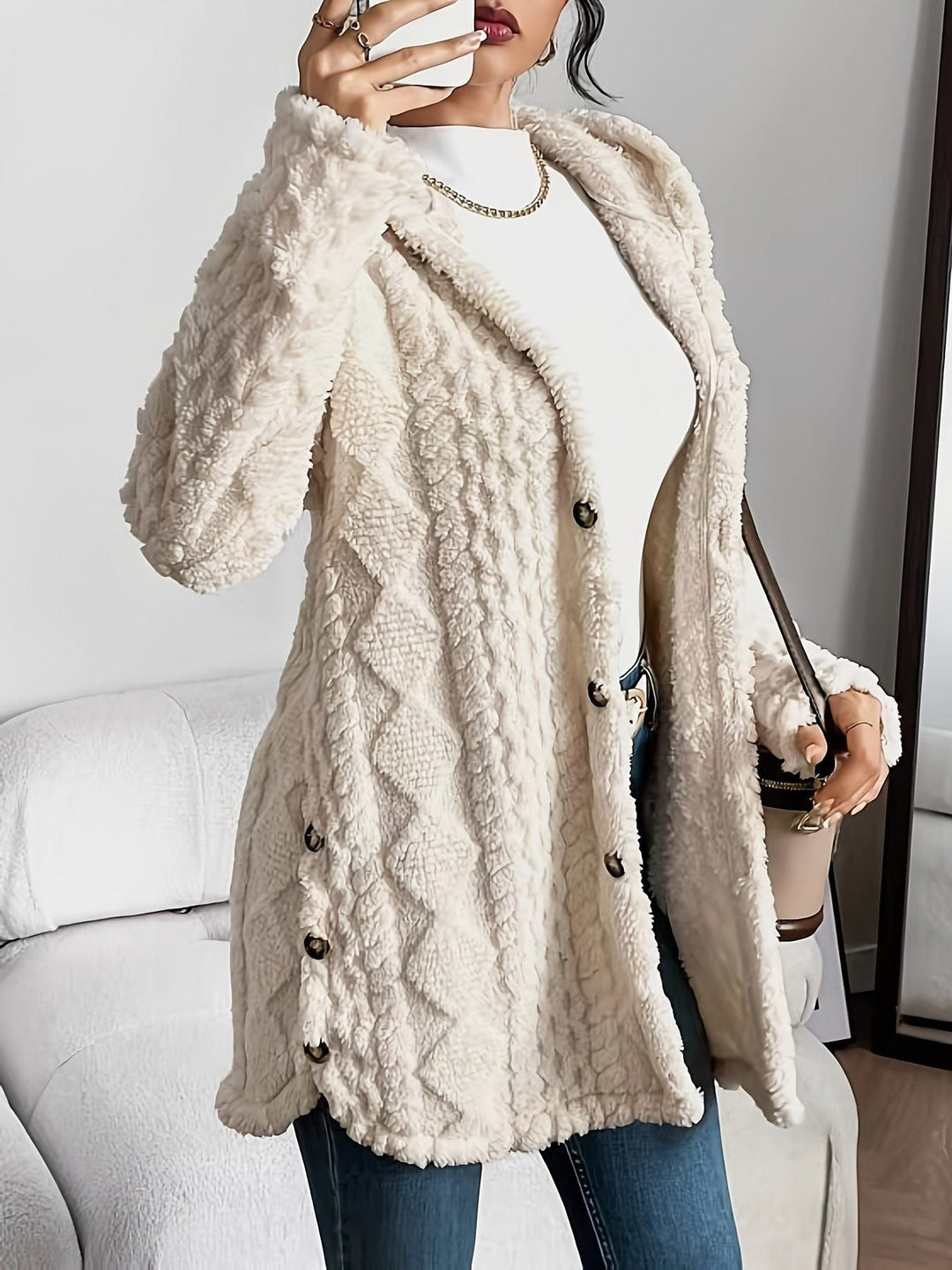 Elfrida | Women Hooded Fleece Cardigan Sweater