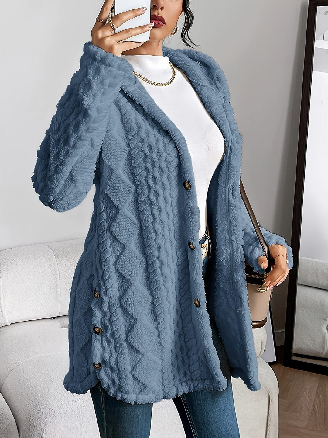 Elfrida | Women Hooded Fleece Cardigan Sweater