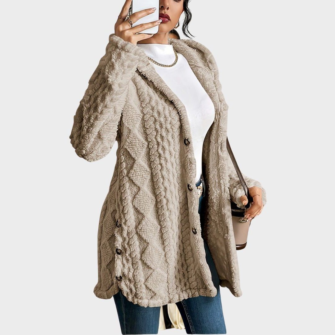 Elfrida | Women Hooded Fleece Cardigan Sweater