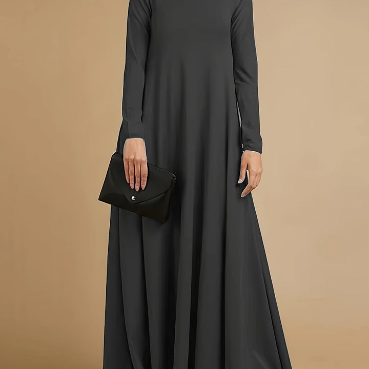 Nancy | Women's Knit High Neck Long Sleeve Casual Maxi Dress