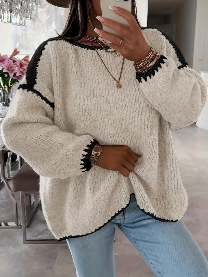 Ansley | Women Boat Neck Pullover Sweater