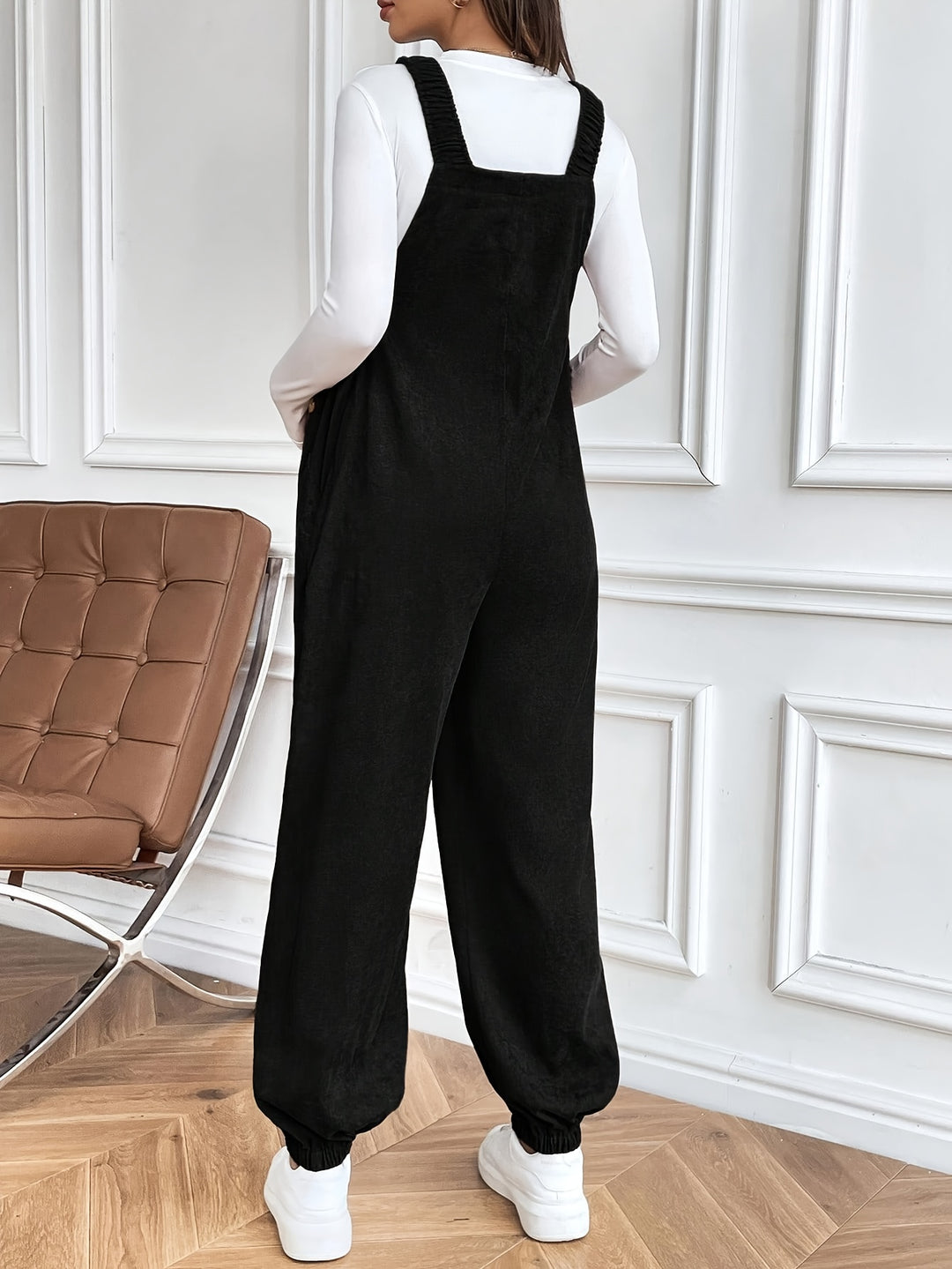 Alice | Women's Corduroy Square Neck Sleeveless Casual Overalls