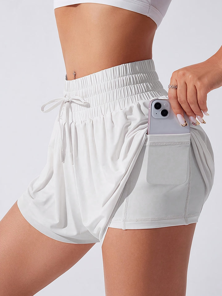 Poppy | Women's Knit Smocked Casual High Waisted Shorts