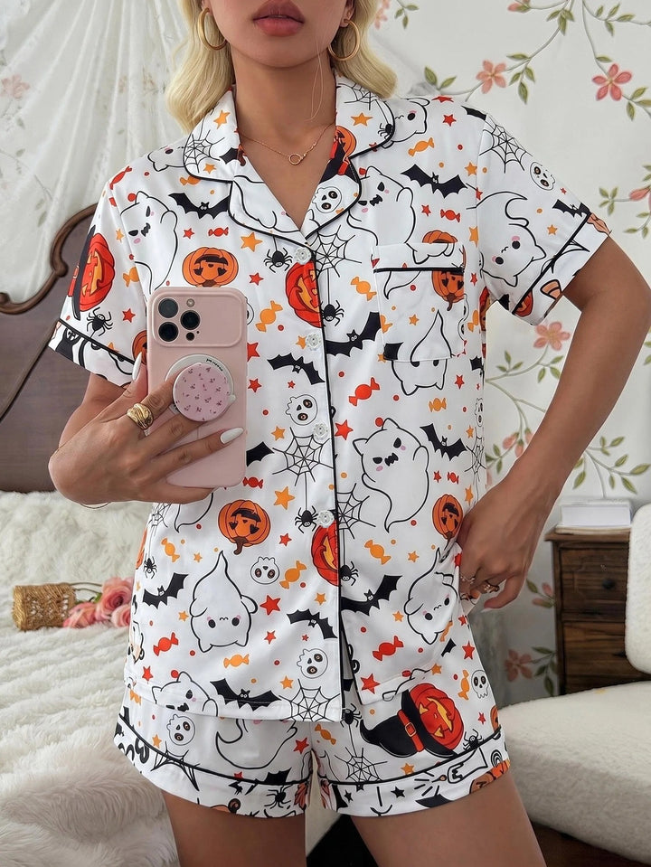 Louise | Women's White Cotton Button Front Pajama Set